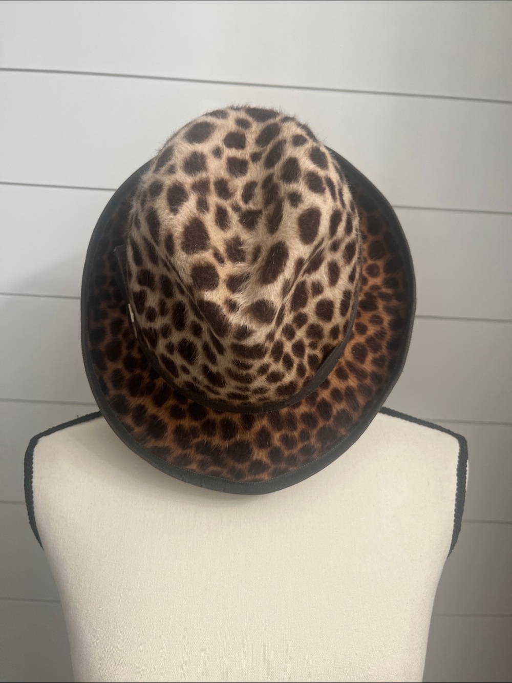 Hat Attack Leopard-Print Fedora - Brown and Cream